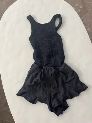 FP Movement Breathless Shortsie Mini Short Romper Dress Black XS $128 thumbnail 6