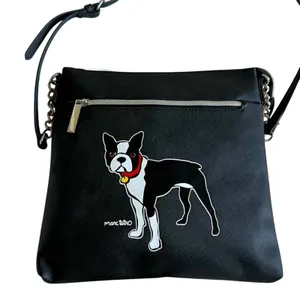 MARC TETRO black crossbody w/ Boston Terrier with adjustable strap New w/o Tag thumbnail 1
