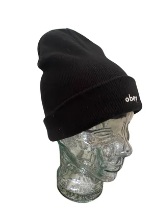 OBEY Clothing "Karma" Knit Cuffed Beanie Hat streetwear y2k minimalist thumbnail 3