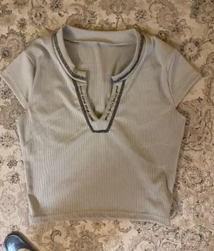 Grey crop top Gray thumbnail 1