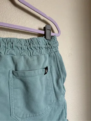 YoungLA shorts size large raw‎ hem drawstring green Blue thumbnail 4