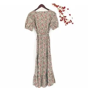 Free People Heartlands Floral Puff Sleeve Tiered Cotton Midi Maxi Dress Size S thumbnail 7