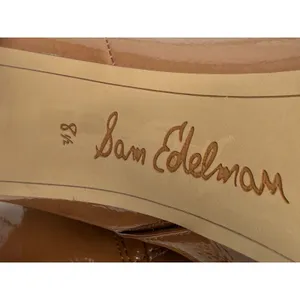 Sam Edelman Women's Corinne Square Toe Dress Booties Desert Camel Patent Sz 8.5M thumbnail 3