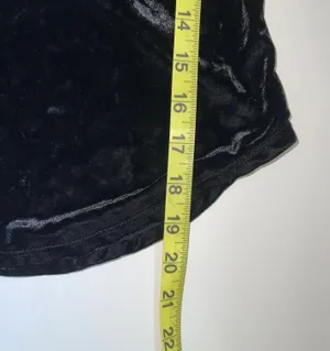 Revolve Black Velvet Cowl Neck Button Back Cropped Top thumbnail 8