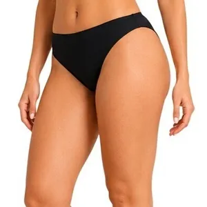 No Boundaries Womens Bikini Bottoms Size L Black Wavy Pucker Texture Cheeky Swim thumbnail 2