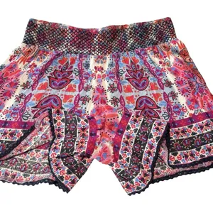 Altar'd State Women's Multi/Pink Flowy Shorts - Elastic Waistband - M Boho thumbnail 3