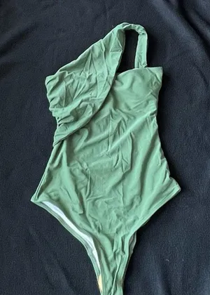 Boutique green one shoulder monokini thumbnail 4