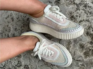 Modern Women's Pastel Knit Platform Sneakers 🌸 thumbnail 3