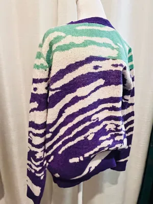 zebra triple colored strip sweater thumbnail 3