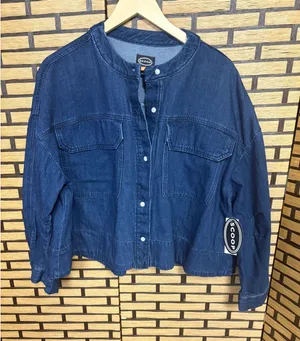 Scoop Denim Cropped Button Down‎ Size Large Blue thumbnail 1