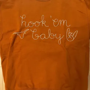 Texas Longhorns Hook ‘em Sweatshirt Orange Size M thumbnail 5