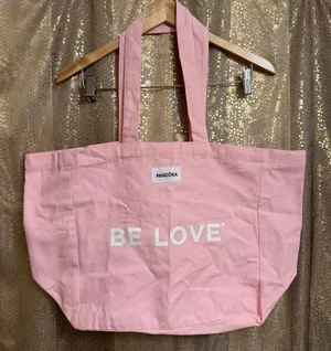 Pandora Light Pink Be Love Canvas Tote Bag Large thumbnail 1