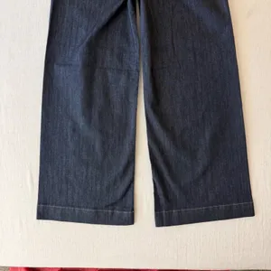 Maeve Ettie High-Rise Crop Wide-Leg Jeans Women 29T Dark Wash Indigo NWOT thumbnail 7
