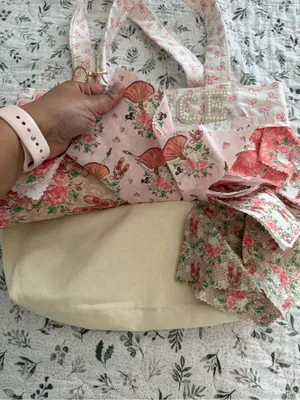 Handmade Bag With Handkerchief “Dance” Lover Tote Canvas Bag thumbnail 12