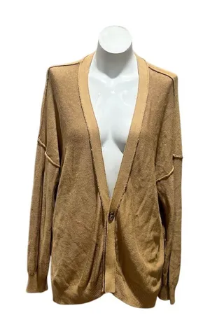 Free People Women's Beige Oversized Cardigan Sweater Size S thumbnail 1