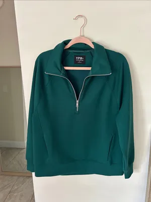 Abercrombie YPB NeoKNIT softstream quarter zip Emerald green S oversized thumbnail 4