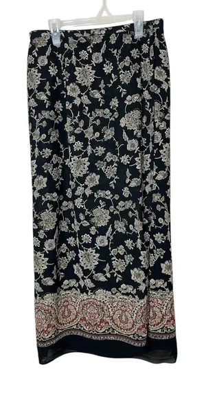 Vintage Hunt Club Floral‎ Print Wrap Maxi Skirt Size 12 thumbnail 1
