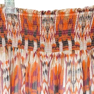 Anthropologie Orange and Brown‎ Abstract Mini Skirt Sz L thumbnail 4