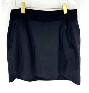 Athleta Womens Black‎ Active Skort Size 12 Hiking Tennis Skirt with Zip Pockets thumbnail 1