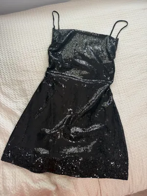 ThatsSoFetch Black Sequin Open Back Mini Dress thumbnail 3