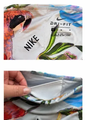 Nike Floral Multicolor & Light Blue Leggings thumbnail 3