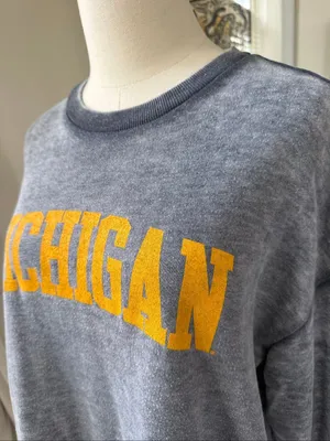 Pressbox Michigan Wolverines Vintage Wash Pullover Oversized Sweatshirt M thumbnail 6