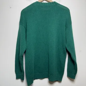 VTG 80s Women Sweater Large Green Santa Claus Holiday Christmas Knit Retro Heart thumbnail 6