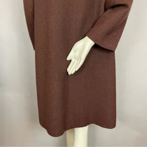 Vintage 60s Meier &‎ Frank Brynwood Coat Women Brown Retro Boxy Mod Union Label thumbnail 7