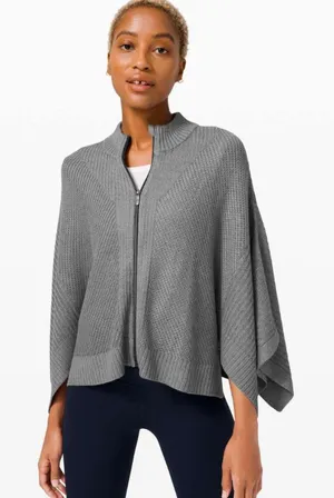 Lululemon Softer Still Wrap Cashmere Blend Zip Up Cardigan Size Medium Large thumbnail 1