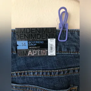 NWT Apt. 9 Women’s Boyfriend Jeans Modern Blue Denim Pants Straight Leg Size 14 thumbnail 3