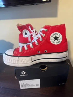 Red Platform Converse Sneakers thumbnail 5