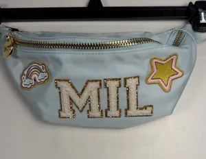 Stoney Clover Lane Fanny Pack MIL Rainbow Stars Light Blue Aqua Belt Bag thumbnail 1