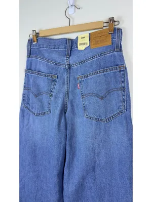 Levi’s Premium Baggy Dad Lightweight Linen Denim Jeans Heavy Check 25x30 NWT thumbnail 13