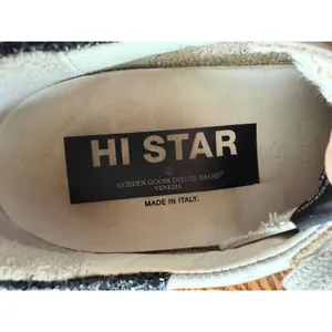 Golden Goose‎ Hi Star White Leather Camo Star Glitter Platform Sneakers 40 thumbnail 5