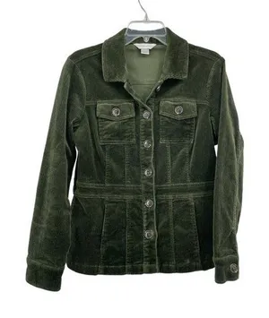 Christopher Banks Jacket Womens S Used Green Corduroy thumbnail 1