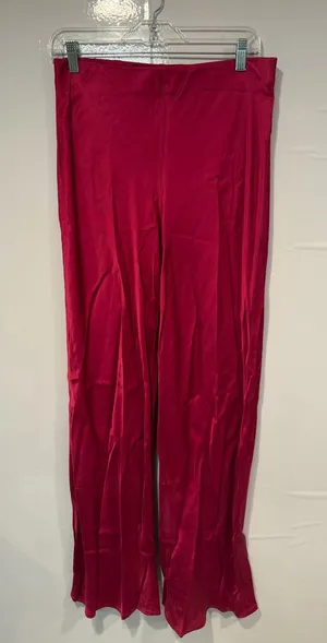 Anthropologie‎ the Tilda Satin Wide-Leg Hot Pink Pants thumbnail 1