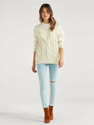 7 FOR ALL MANKIND 100% WOOL PULLOVER SWEATER Fringed Yoke Italy size M thumbnail 2