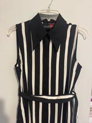 Killstar Black and White Vertical Stripe Maxi Dress thumbnail 5