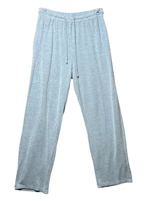 ACEVOG‎ Womens Large Blue Heathered Knit Wide Leg Lounge Pants Drawstring Waist thumbnail 1