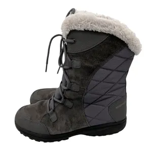 Columbia Minx Mid III Waterproof Winter Boots Grey Faux Fur Women 10.5 Wide thumbnail 1