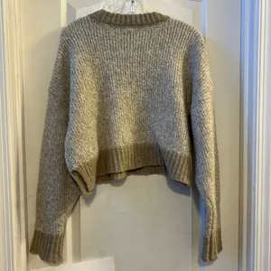 GARAGE Women's Size Large Knit Sweater Pullover Crew‎ Neck Taupe Marled thumbnail 2