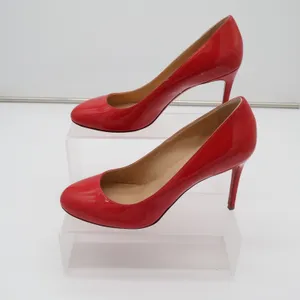 Christian Louboutin Punch Dolly Pump Womens 7.5 Red Patent Leather Stiletto Heel thumbnail 3