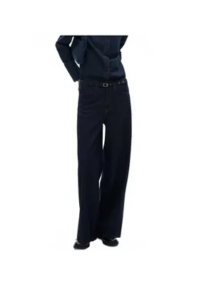 Mango Rinse-Wash Wide Leg Jeans with Belt NWT Mara Open Blue Size 4 thumbnail 4