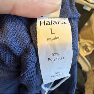 Halara Navy Blue Wide Leg Breezeful High Waisted Pants Womens L Pleated Preppy thumbnail 10