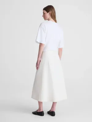 Madewell Airy Denim Slip Midi Skirt color rigid canvas Size 28 NWT thumbnail 3
