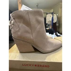 Lucky Brand Women's Mikasi Lace-Up Bootie Ankle Boot, Tawny Brown Size 10 thumbnail 4