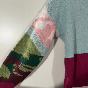 Wild Fable Y2K colorful mountain scenic sky knit crewneck sweater Sz L thumbnail 4