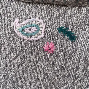 Northern Reflections vintage embroidered mottled purple ramie cotton thumbnail 9