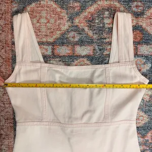 Lioness Pink Denim‎ Mini Dress Square Neck Sleeveless Bodycon Pastel Size L thumbnail 9