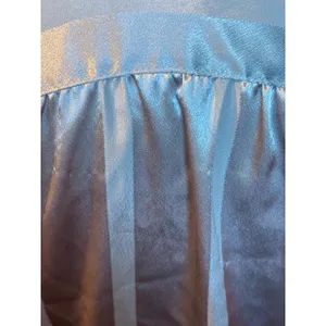 Vintage All Hours Silver Satin Striped‎ Button Down Blouse Long Sleeve Medium thumbnail 6